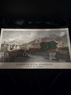Europa in Alten Ansichten 1972 Europa Wall Calendar City View Prints 19"×11"