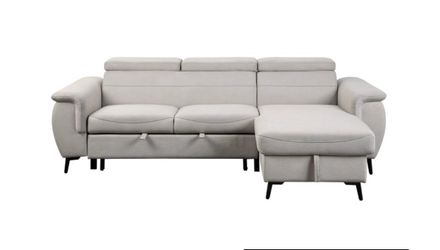 Beige Sleeper Sectional with Storage!