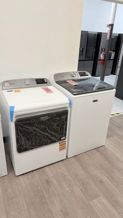 MAYTAG TOP LOADER, WASHER, AND DRYER NEW OPEN BOX