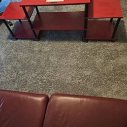 3 Tier Red Table For TV  or Pictures Or What Nots