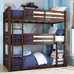 BRAND NEW WOOD TRIPLE TWIN BUNK BED