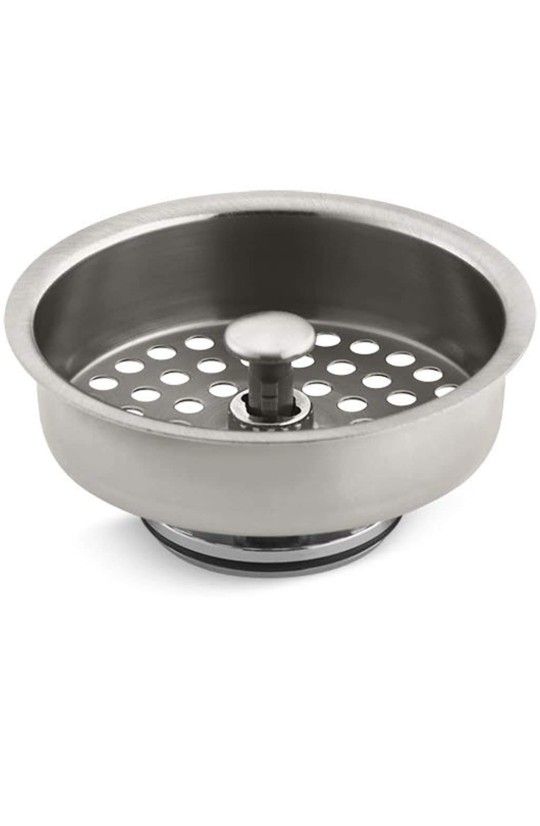 New Kohler Kitchen Sink Strainer Basket Duostrainer Vibrant Stainless GP41398-VS