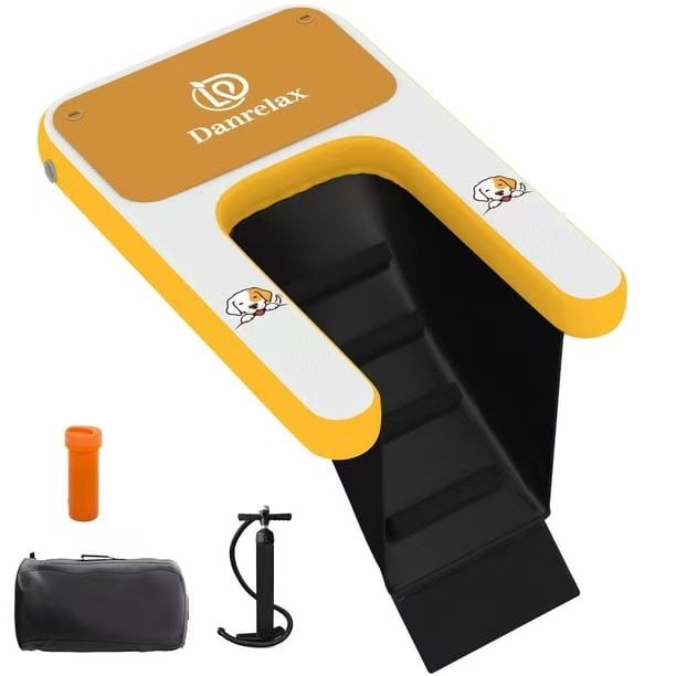 ❤️ Inflatable Pet Ramp – Heavy Duty, Supports 200 lbs, Pool & Boat Use