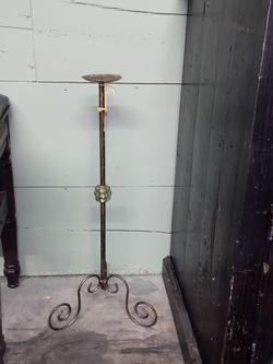 Large Rustic Metal Candle Holder