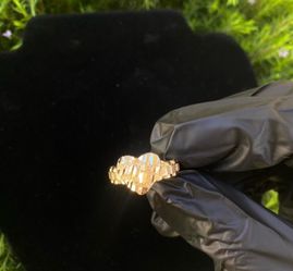 Heart Gold nugget ring