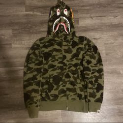 Bape Zip-up, Size L But Fits Like A Medium , Green 