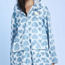 HELLO KITTY HEART PRINT RAINCOAT