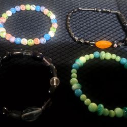 Beautiful Natural Stone and Crystal Beaded Braclets