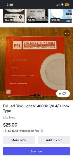 ESL Vision 6" LED Disk Light 4000K