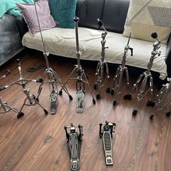 stands and kick pedal for Drums