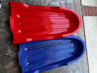 Torpedo Plastic Snow Sleds – Red and Blue