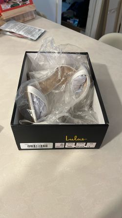 Lulus Taylor Ivory Satin Ankle Strap Heels