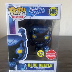 VAULTED EXCLUSIVE GLOW Blue Beetle Funko Pop #1406 DC Comics Movies GITD Dark