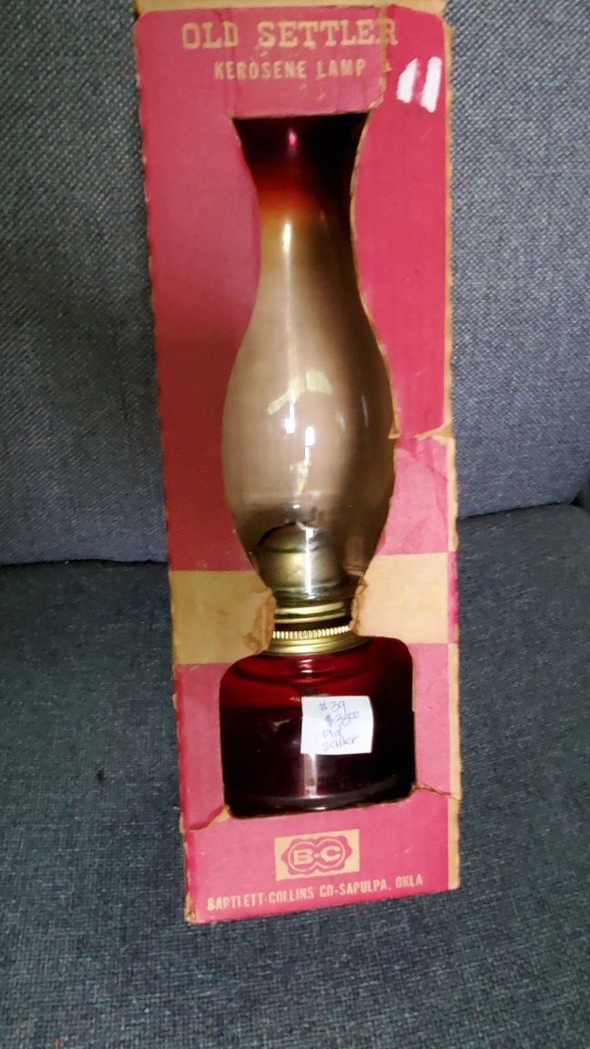 Old Settler Territorial Days Oil Lamp in Original Box
