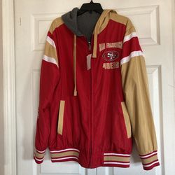 NFL San Francisco 49ers Zip Up Reversible Hoodie Jacket Size Large