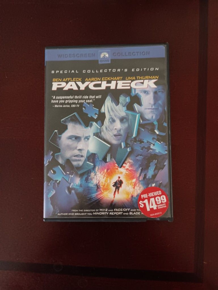3/$10 🌟 Paycheck DVD
