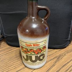 Vintage Apple Jug, 1970s, brown bottle 