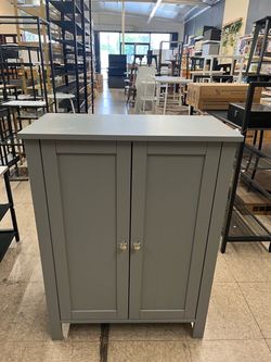 VASAGLE Bathroom Floor Storage Cabinet w/ 2 Adjustable Shelves - Dove Gray