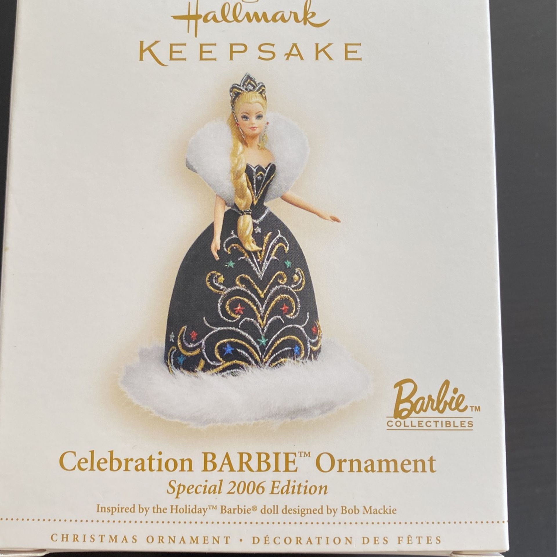 Vintage 2006 Barbie Hallmark Keepsake Ornament - Bob Mackie Holiday Doll Design
