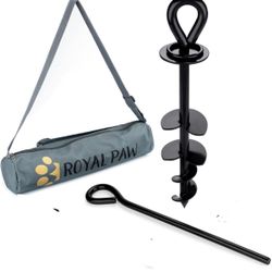 ROYAL-PAW Dog Tie Out Stake - for Large Dogs up to 210 lbs - Heavy Duty Dog Stake for Yard, Beach & Camping Outside - Best in Ground Anchor for a Dog 