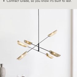 West Elm Curl Perforated Chandelier (54"–58") 6 light