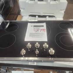 36 in. 5 Burner Element Radiant Electric Cooktop in Stainless Steel