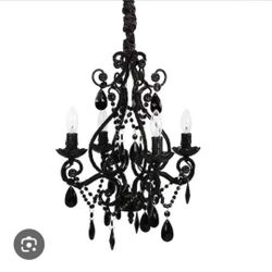 Vintage Style Tadpoles Black 4 Buln Chandelier Light