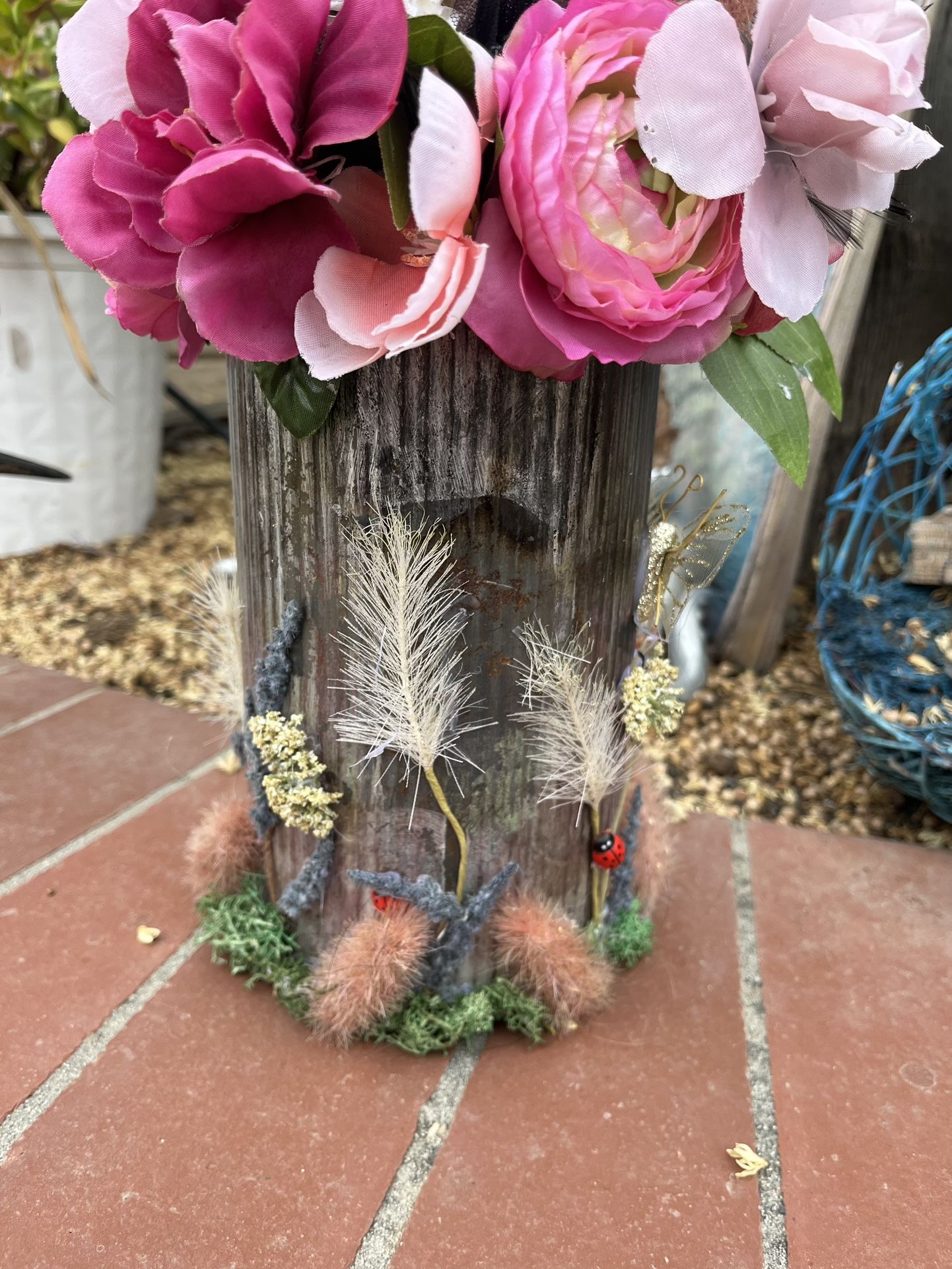 Decorative Tin With Flower Arrangement