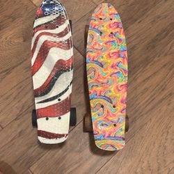 “Mini Cruiser Skateboards – Penny Style – USA & Swirl Designs”