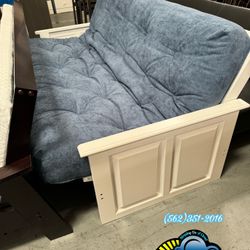 Futon Sofa Bed White Wood 