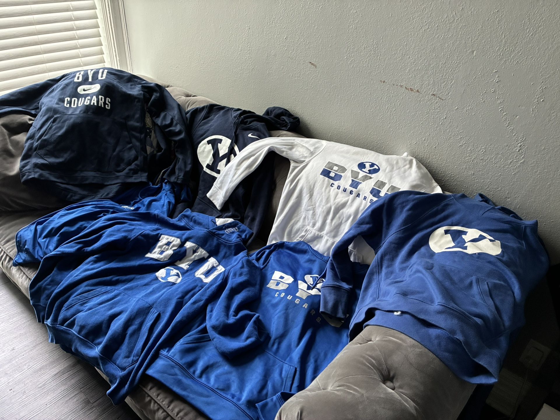 BYU Hoodies & Blue Zip up Jacket – Sizes S/M