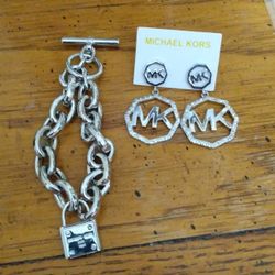 Michael Kors 2 Piece Silver Set
