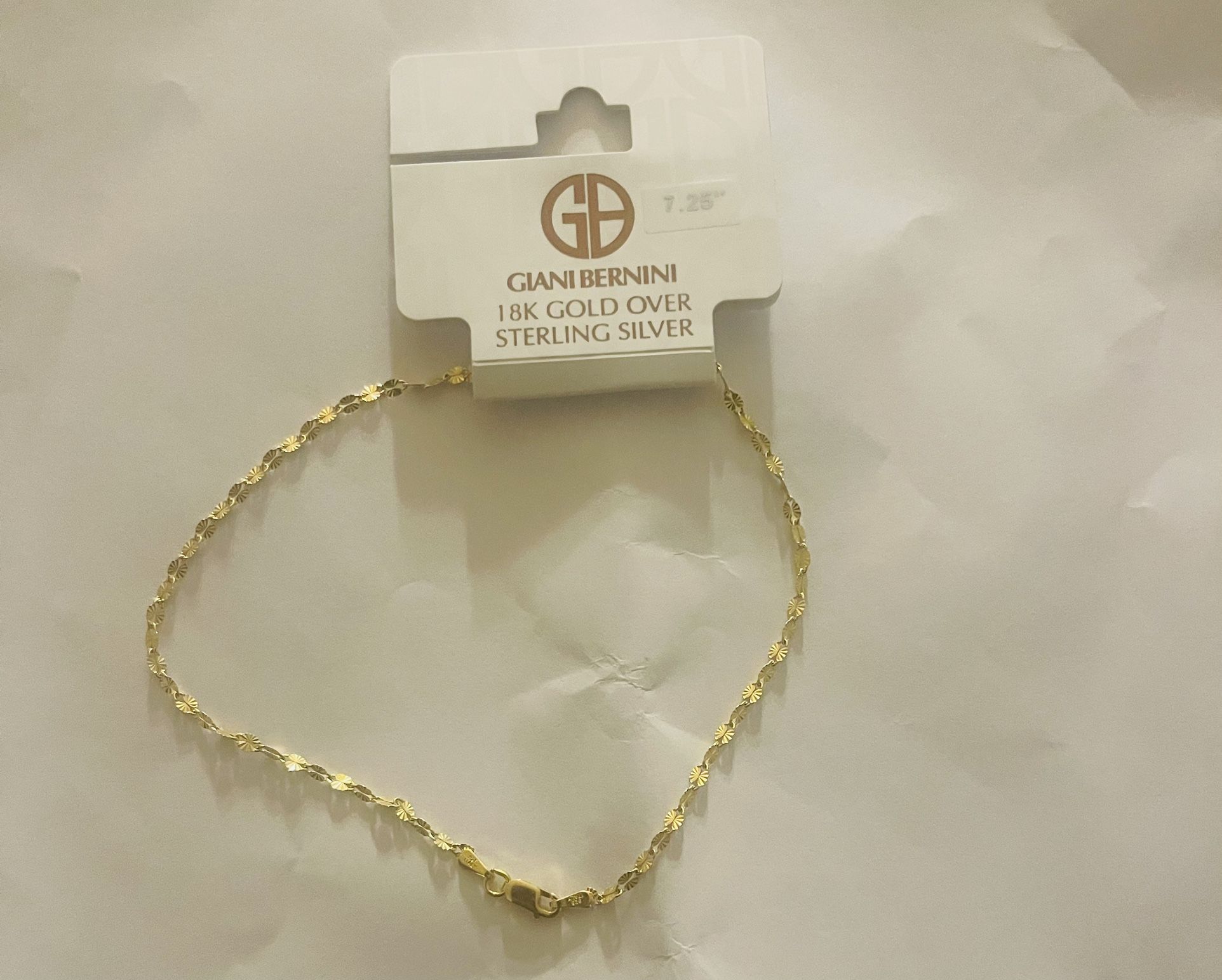 18K Gold Over Sterling Silver Ankle Bracelets