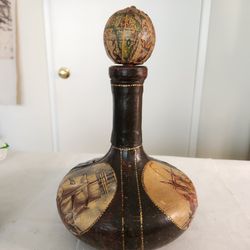 Vintage Hand Made Leather Bottle 