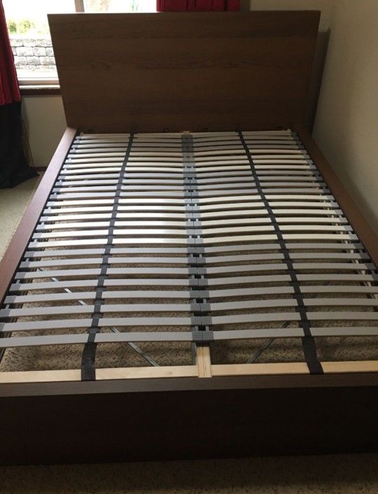 Queen Bed Frame With Slats (No Mattress)