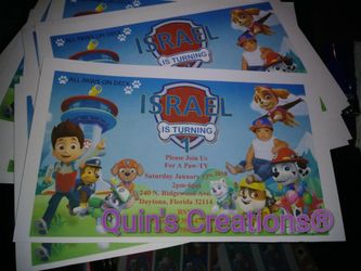 Paw Patrol invitations