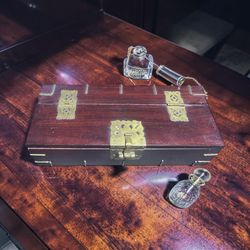 Vintage Korean Wooden Chest with Brass Hardware