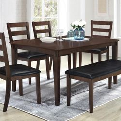 NEW - 6PC Wood Dining Set  *FREE SAME-DAY DELIVERY*