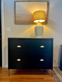 Black 2-Drawer Storage with Metal Legs