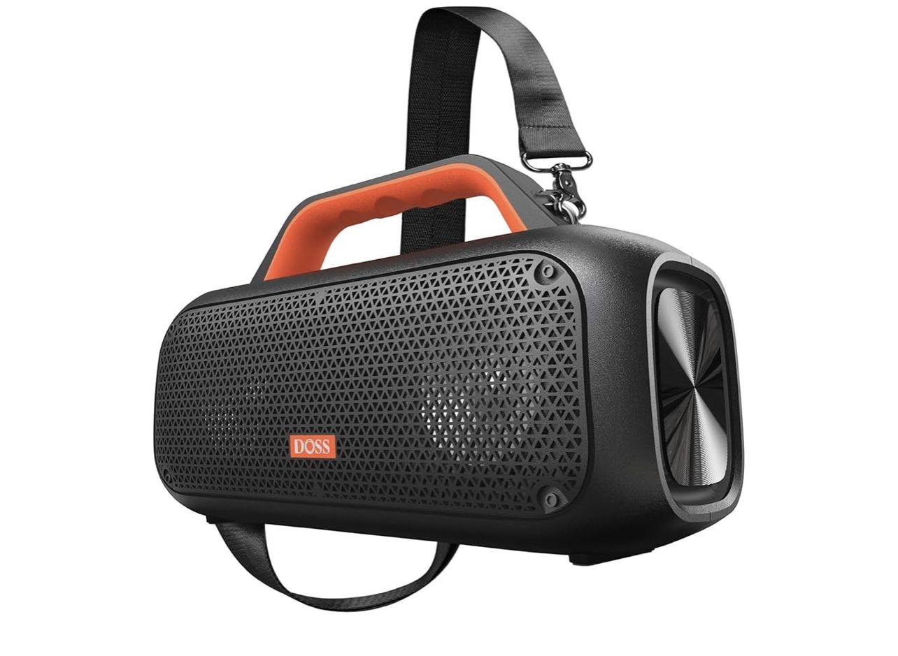 Extreme Boom Bluetooth Outdoor Speaker with 60W Mighty Sound, Deep Bass, 30H Playtime, USB-C, Bluetooth 5.3, IPX6 Waterproof with Portable Strap for C