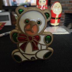 Stained Glass Teddy Bear Candle Holder 