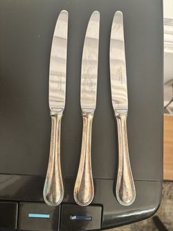 Guy Degrenne Verlaine Confidence Stainless Inox 3 Dinner Knives 9 3/4" France