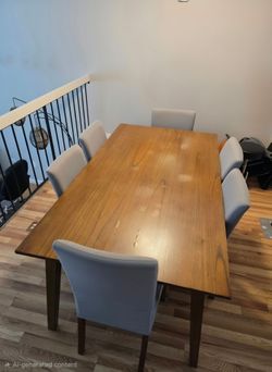 Dining Table with 6 Upholstered Chairs
