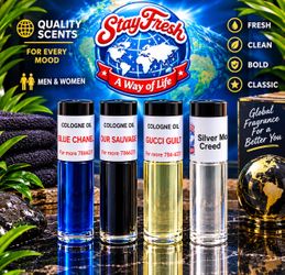 Stay Fresh Cologne Oil Roll-On Set of 4