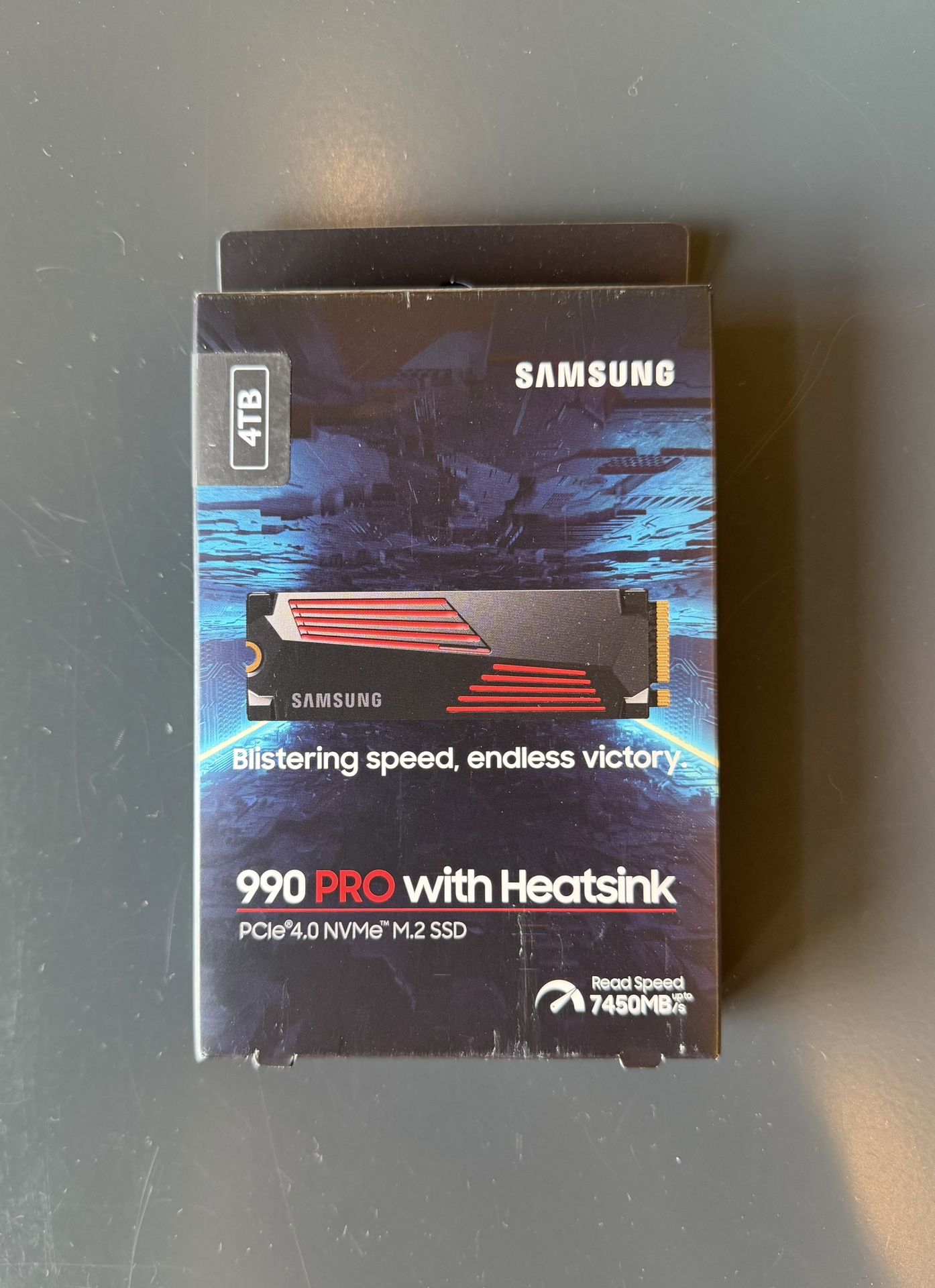 Sealed Samsung 990 PRO 4TB NVMe SSD w/ Heatsink – PCIe 4.0 (Read 7450 MB/s)