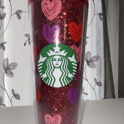 Starbucks Valentines Venti Glitter Hearts Tumbler - 24oz