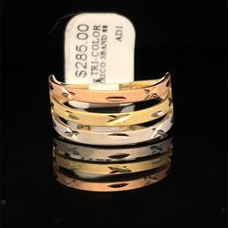 14KT Tri Color Ring 2.95g Size 8 181432/7