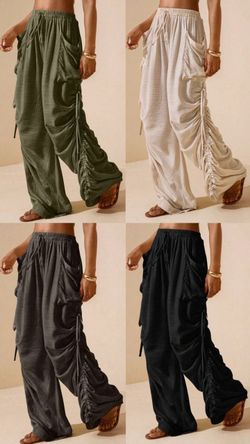 Women's Ruched Drawstring Harem Pants Bohemia Looks Like Free People Size Large 4 Pair