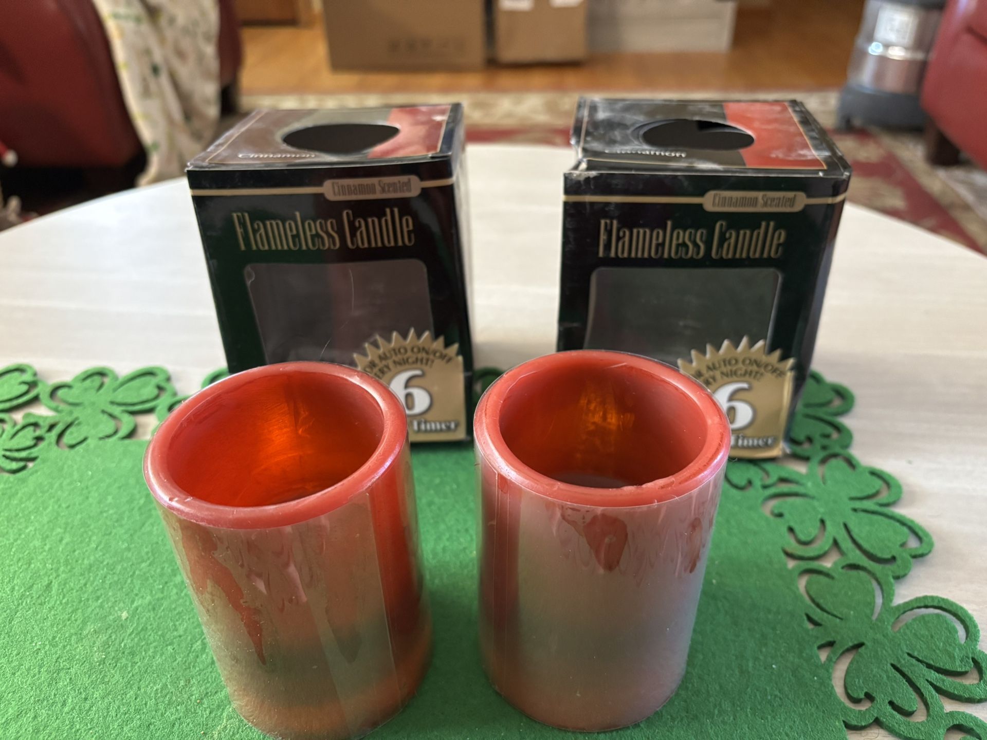 Red Flameless LED Candles Set Of (2)