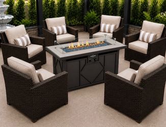 Brand new patio set Fire pit propane